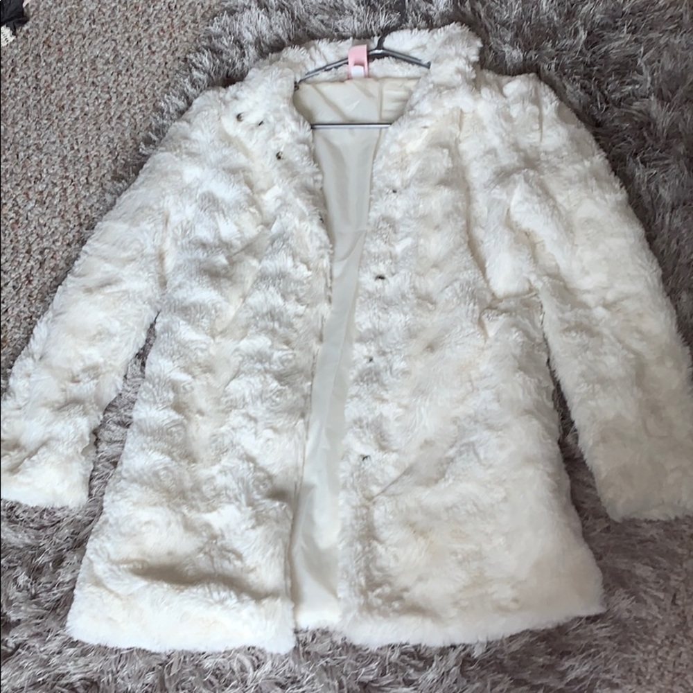 GIRLS faux fur fancy jacket